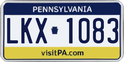PA license plate LKX1083
