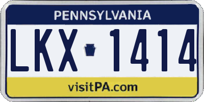 PA license plate LKX1414