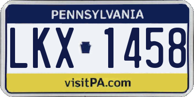 PA license plate LKX1458