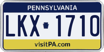 PA license plate LKX1710