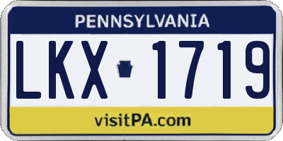 PA license plate LKX1719