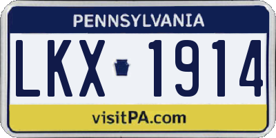 PA license plate LKX1914