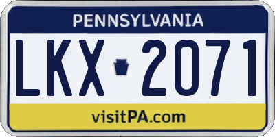 PA license plate LKX2071