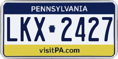 PA license plate LKX2427