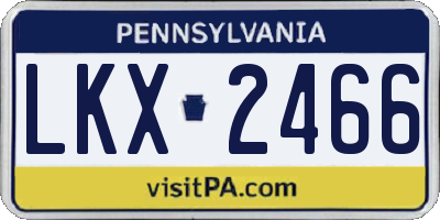 PA license plate LKX2466