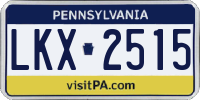 PA license plate LKX2515