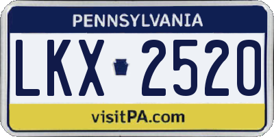 PA license plate LKX2520