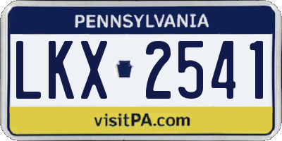 PA license plate LKX2541