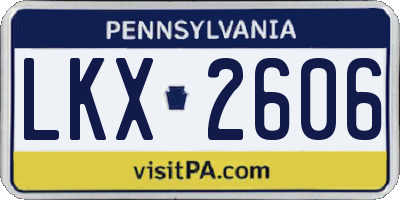 PA license plate LKX2606
