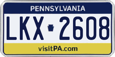 PA license plate LKX2608