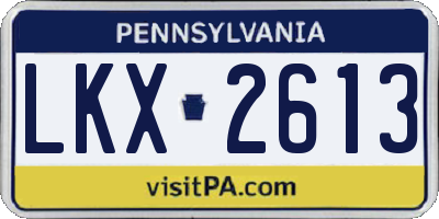 PA license plate LKX2613