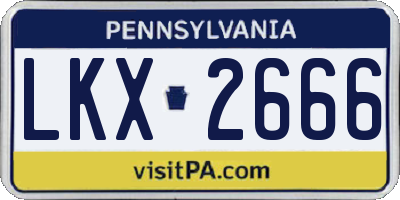 PA license plate LKX2666