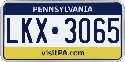 PA license plate LKX3065
