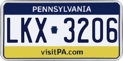 PA license plate LKX3206