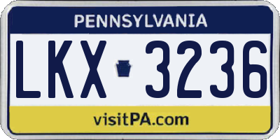 PA license plate LKX3236