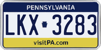 PA license plate LKX3283
