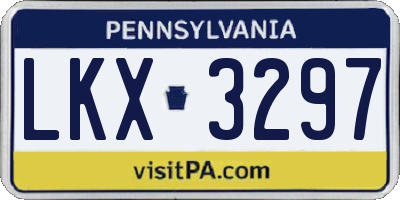 PA license plate LKX3297