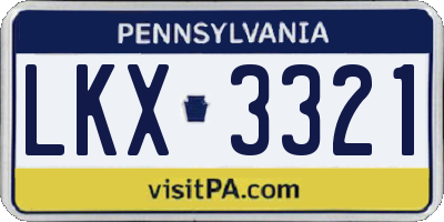 PA license plate LKX3321