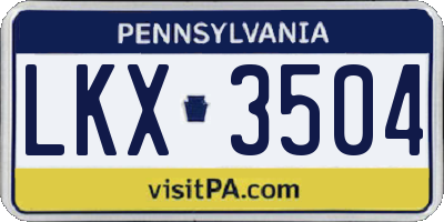 PA license plate LKX3504