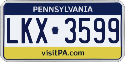 PA license plate LKX3599