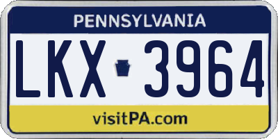 PA license plate LKX3964