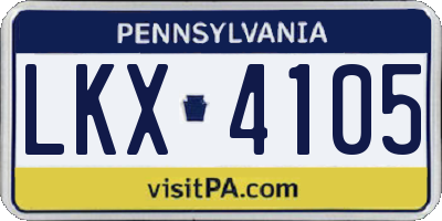 PA license plate LKX4105