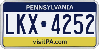 PA license plate LKX4252
