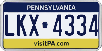 PA license plate LKX4334
