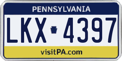 PA license plate LKX4397