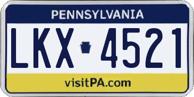 PA license plate LKX4521