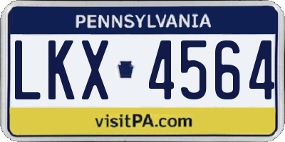 PA license plate LKX4564