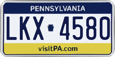 PA license plate LKX4580