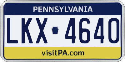 PA license plate LKX4640