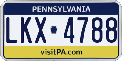 PA license plate LKX4788