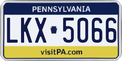 PA license plate LKX5066
