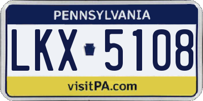 PA license plate LKX5108