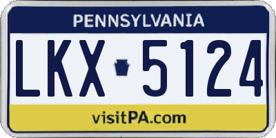 PA license plate LKX5124