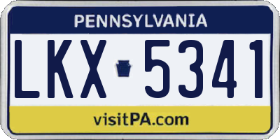 PA license plate LKX5341