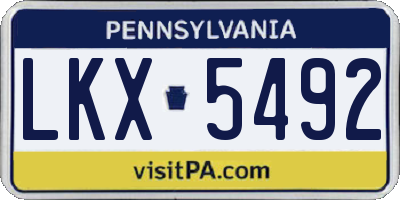 PA license plate LKX5492