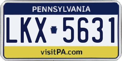 PA license plate LKX5631