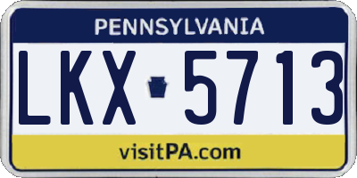 PA license plate LKX5713
