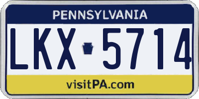 PA license plate LKX5714