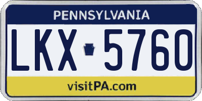 PA license plate LKX5760