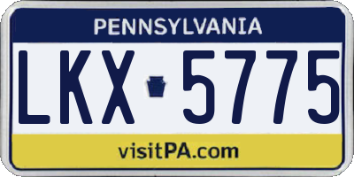 PA license plate LKX5775