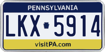 PA license plate LKX5914
