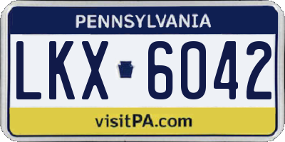 PA license plate LKX6042