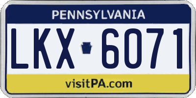PA license plate LKX6071