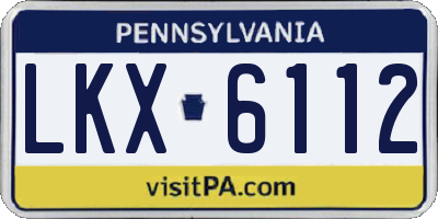 PA license plate LKX6112