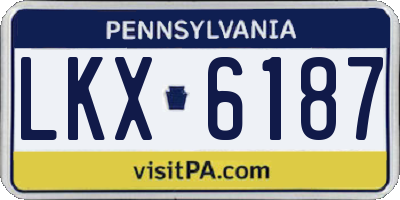 PA license plate LKX6187