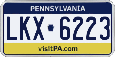 PA license plate LKX6223